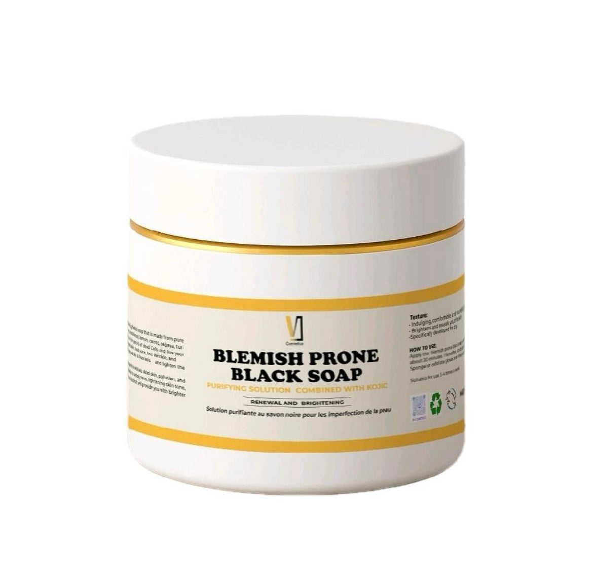 Blemish prone black soap combined with Kojic Soap