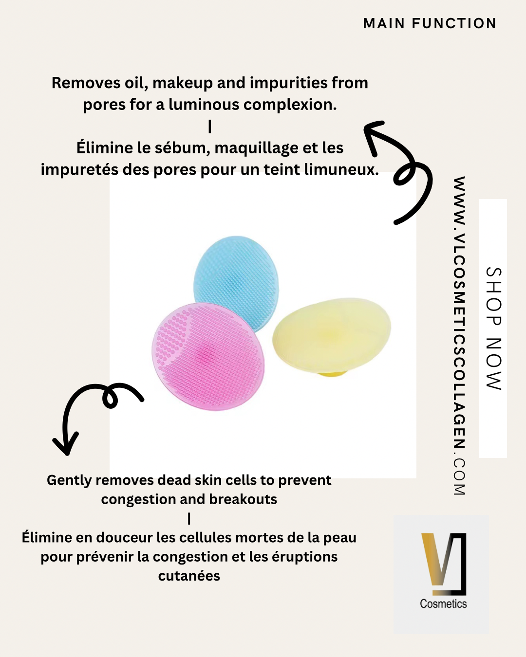 VL Silicone Exfoliating Facial Cleansing Brush