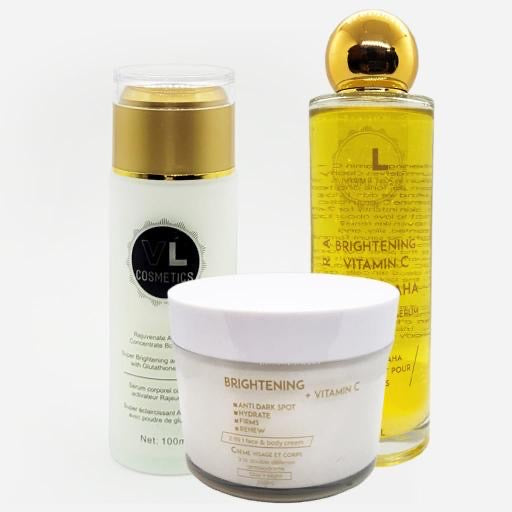 Coffret Duo 2 en 1 Éclaircissant + AHA Crème Visage et Corps + Sérum Corps