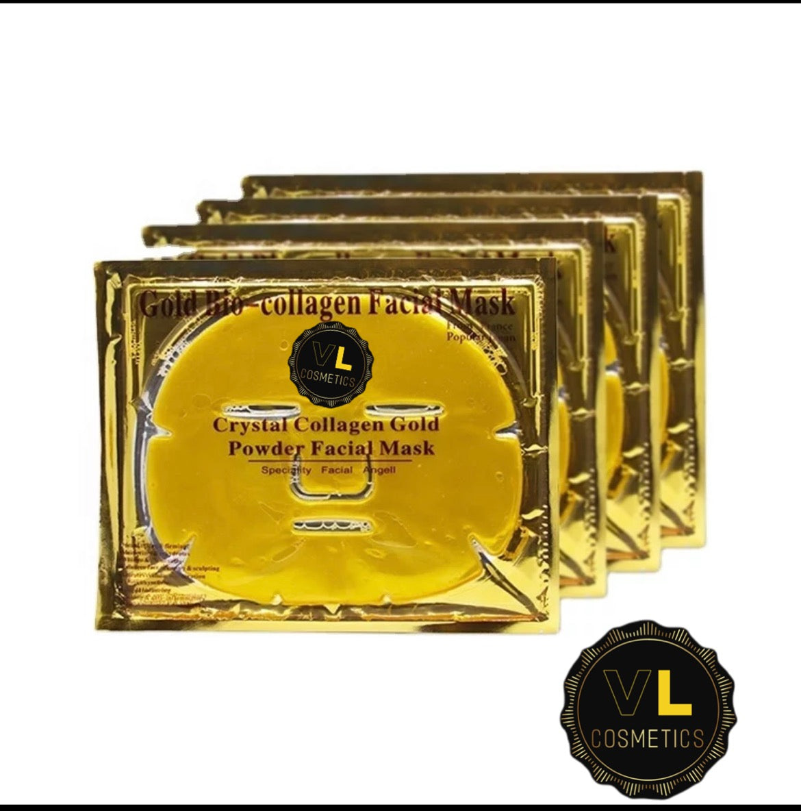 4 masques faciaux au collagène et à l'hydrogel d'or 24 carats (60 g par sachet)