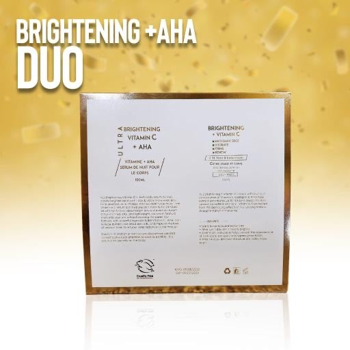 Éclaircissant + AHA. Duo 2 en 1 Crème Visage et Corps + Sérum Corps