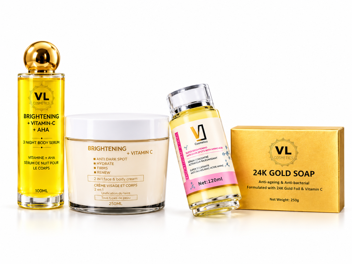 VL Vitamin C + AHA Brightening Set with Rejuvenate Serum & 24K Gold Soap