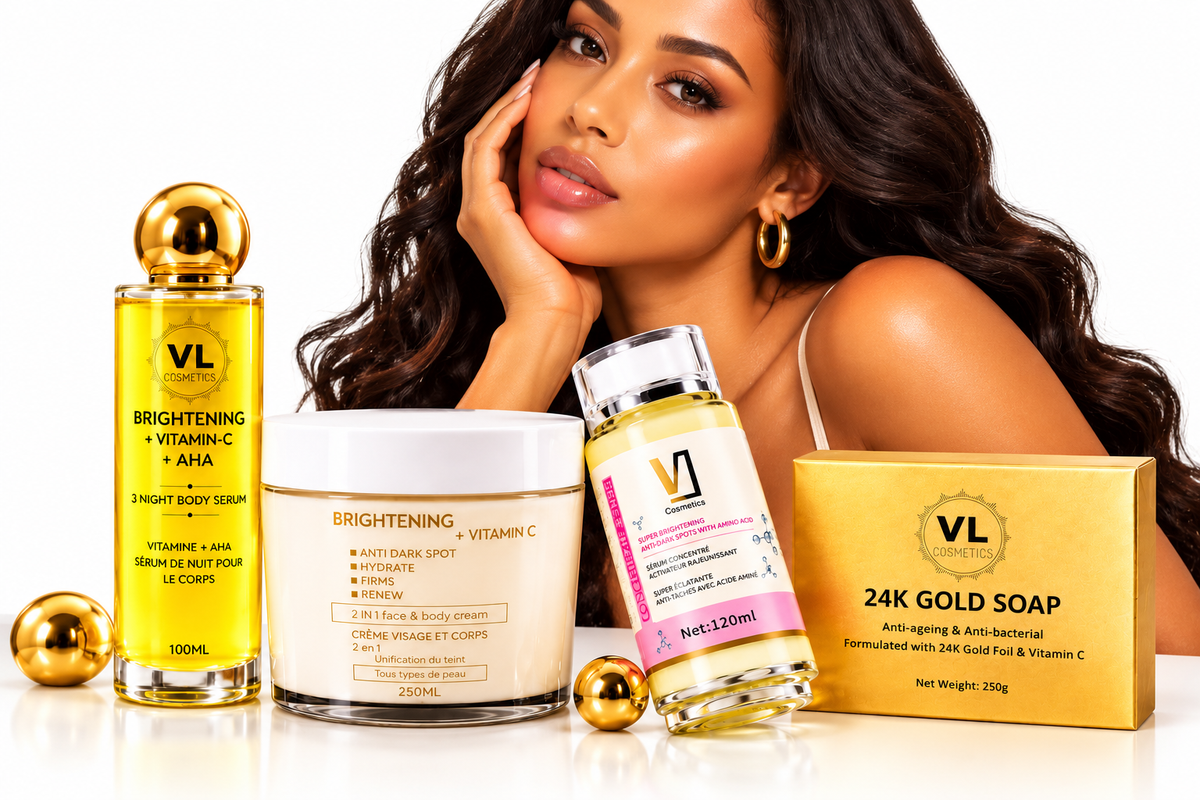 VL Vitamin C + AHA Brightening Set with Rejuvenate Serum & 24K Gold Soap