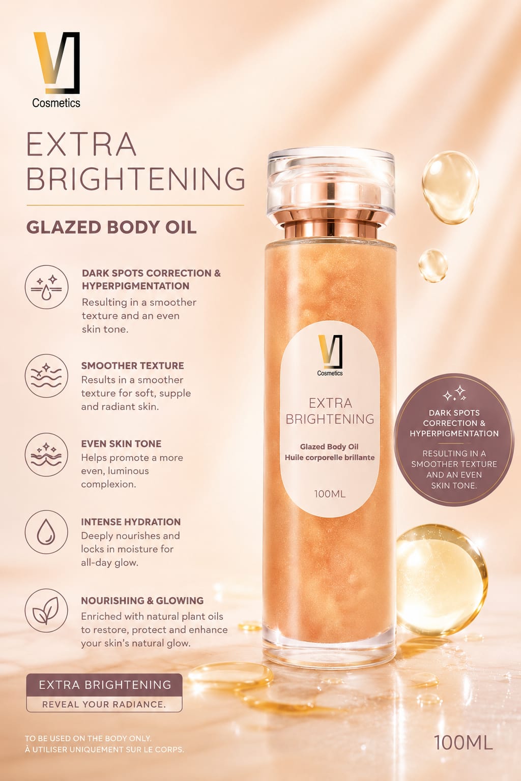 VL Glazed Body oil. EXTRA BRIGHTENING