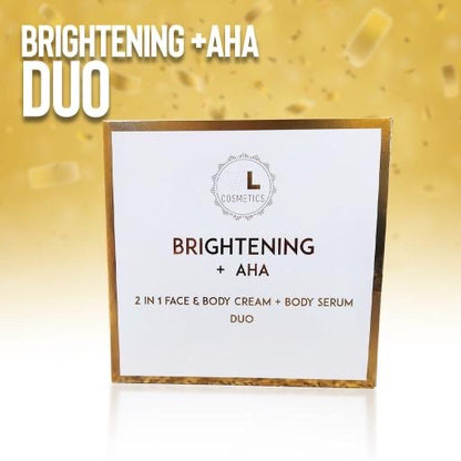 Brightening + AHA. 2 in 1 Face & Body Cream + Body Serum  Duo